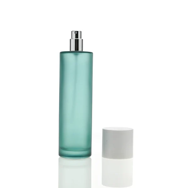HUA0074 perfume bottle, cylindrical colored glass with liquid, colored wooden cap, modern minimalist design, available in 30 ml, 50 ml, and 100 ml