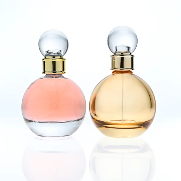 HUA0396 Perfume Bottle – Spherical Clear Glass with Gold Textured Neck and Transparent Ball Plastic Cap, Romantic Vintage Design (3)