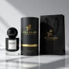 HUA0258 perfume bottle, internally sprayed cylindrical glass body with thick rounded base, 30 ml, 50 ml, or 100 ml liquid, oversized spherical plastic cap with glossy finish matching the internal spray glass color, customizable color design, printed logo label, modern minimalist luxury style, ideal for gifting and daily use.